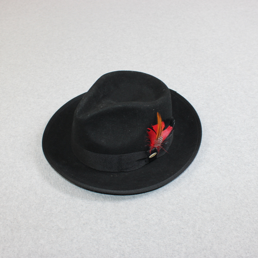 Scala Wool Hat Fedora Fitted Mens Large Black New Yorker Lined Heritage Handmade
